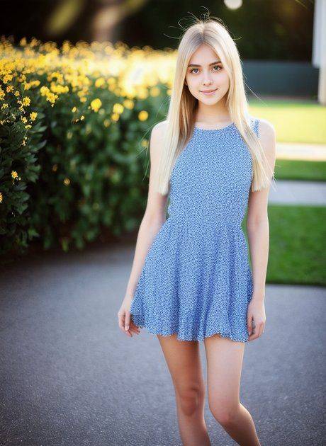 Pretty AI generated teen Liliana Alpha shows off her perfect tits while naked - #2