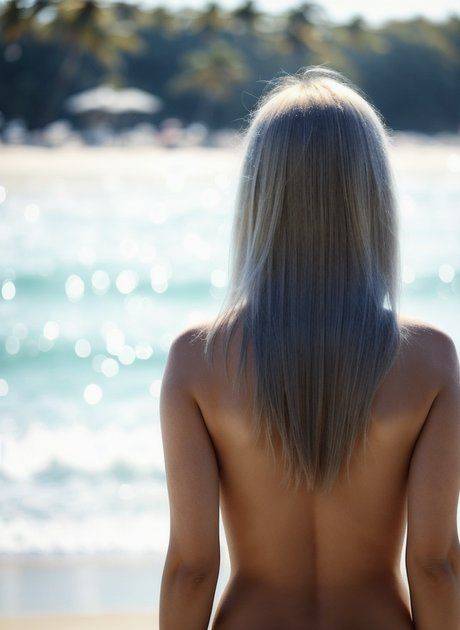 Sexy AI generated blonde Lisa Faina shows her teen tits & her hot ass outdoors - #10
