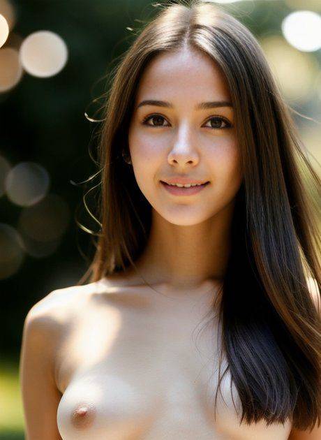 Sexy AI generated babe Maria Hanna shows her beautiful naked body outdoors - #5