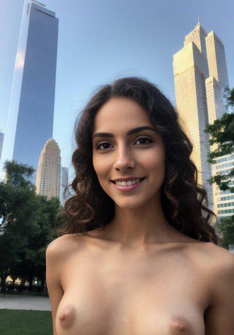 Curly-haired beauty strips in public & shows her perfectly shaped body - #12