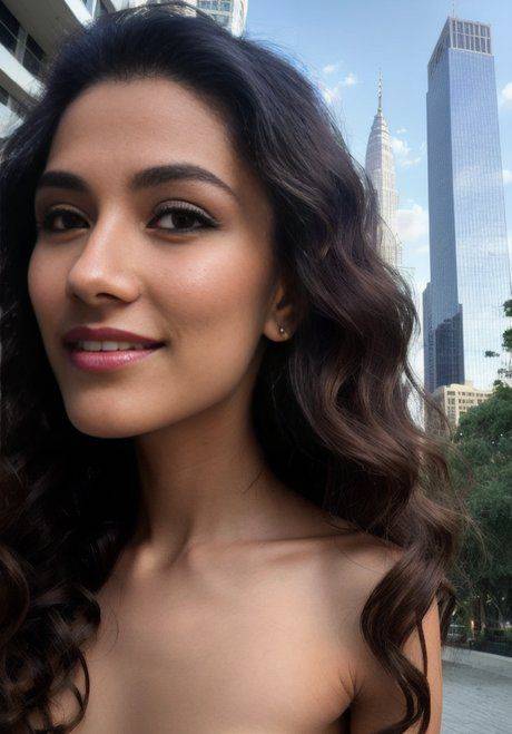 Curly-haired beauty strips in public & shows her perfectly shaped body - #11