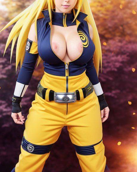 Blonde AI generated comic book hero Lana Narutova flaunts her huge juggs - #1