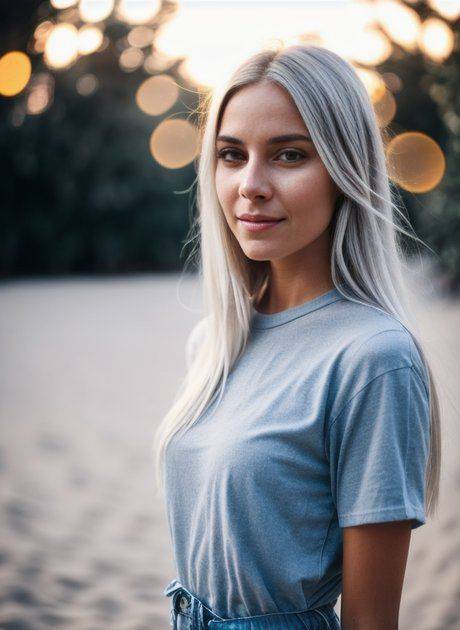 Sexy AI generated babe Lisa Faina shows her beautiful tits outdoors - #2