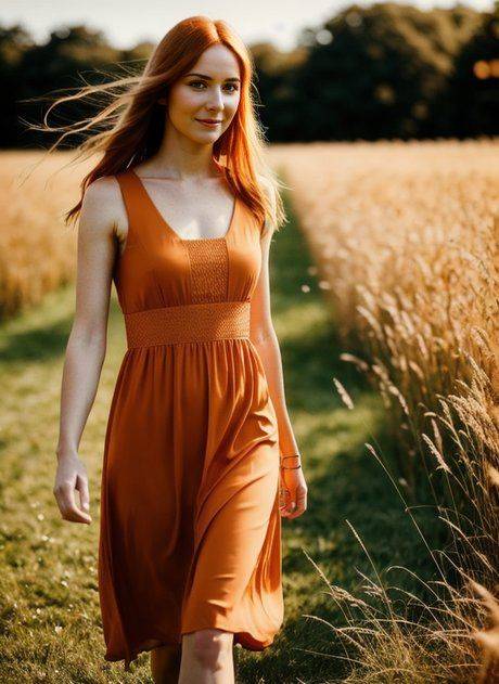 Attractive AI generated mode Liza Hunswot posing naked in a wheat field - #1