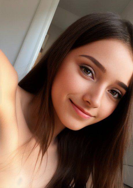 Beautiful brunette babe Ash Baby exposes her tiny tits and poses nude - #9