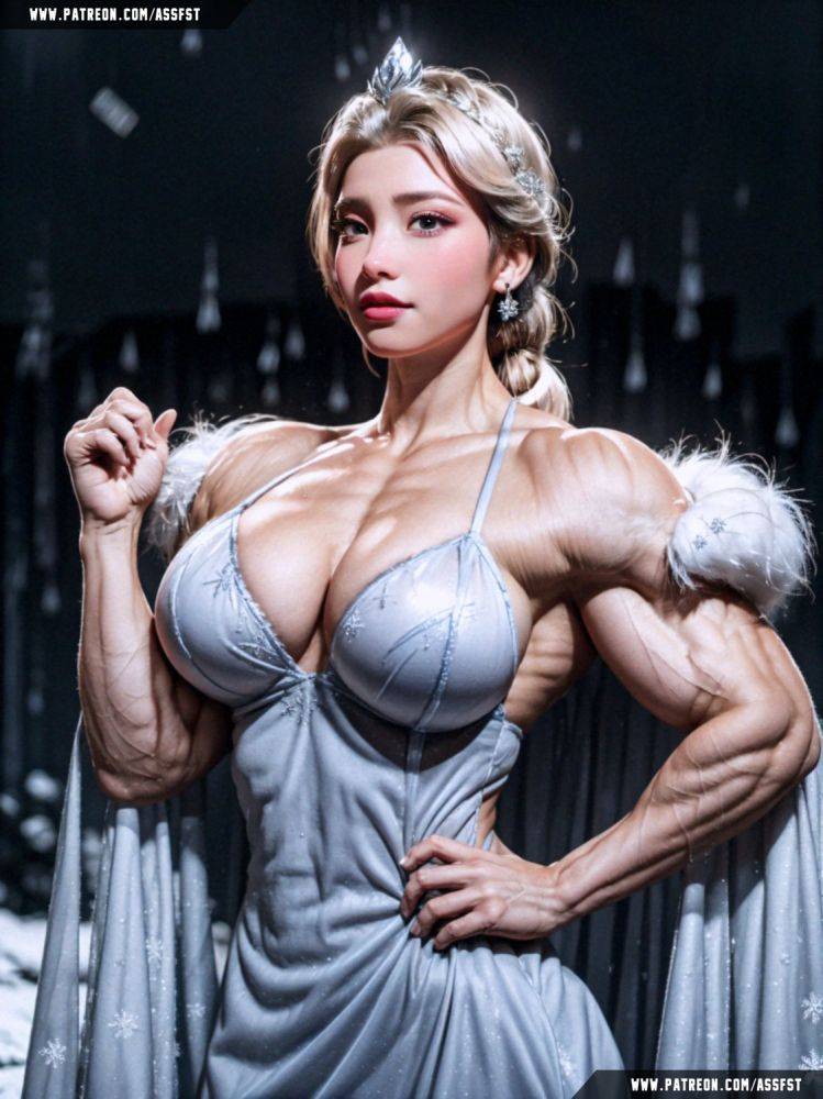 Elsa Muscle Growth AI Animation - #5