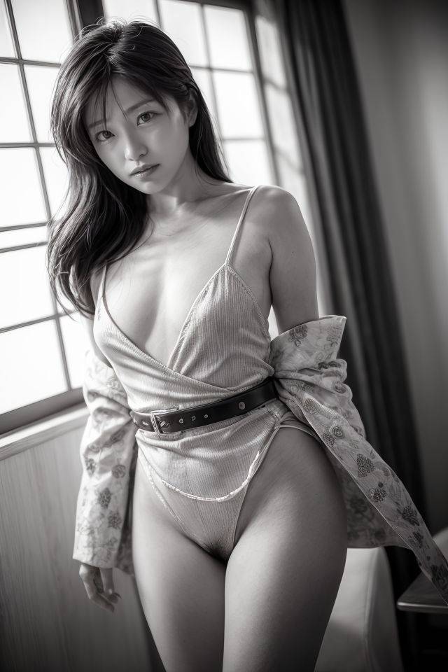 AI Generated Wife monochrome nude - #9