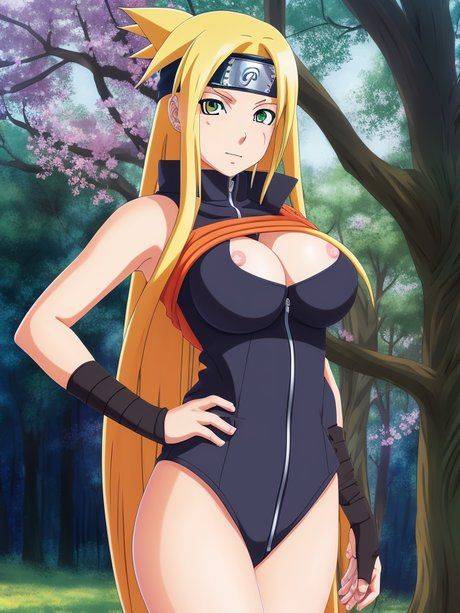 Pretty AI generated Hentai models show their big boobs in an outdoor scene - #8