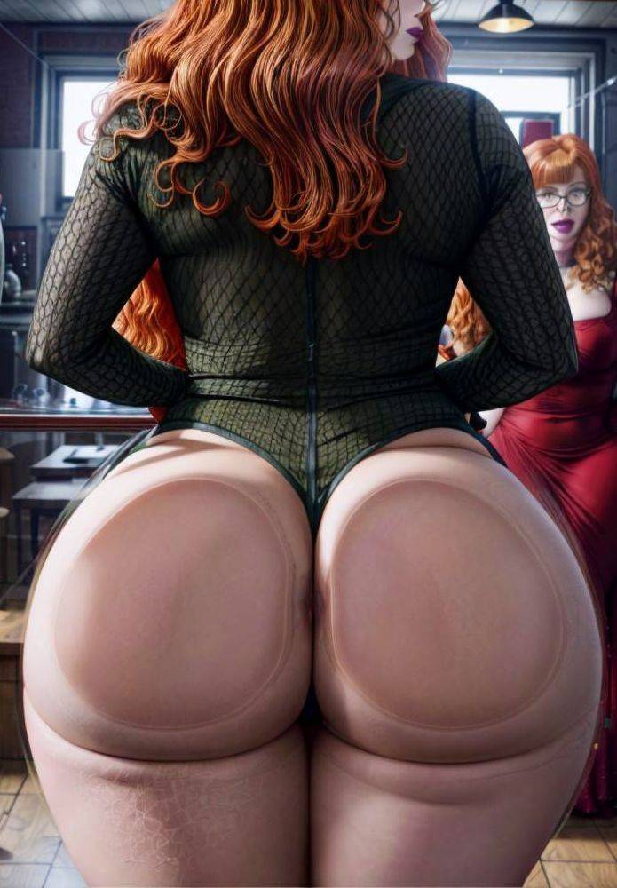 AI-generated thick curvy redheaded nerd with glasses - #3