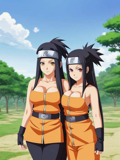 AI generated hentai girl Tsusone and her busty friend pose with their tits out - #2