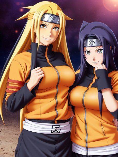 AI generated Hentai beauties unveiling their big boobs outdoors - #4