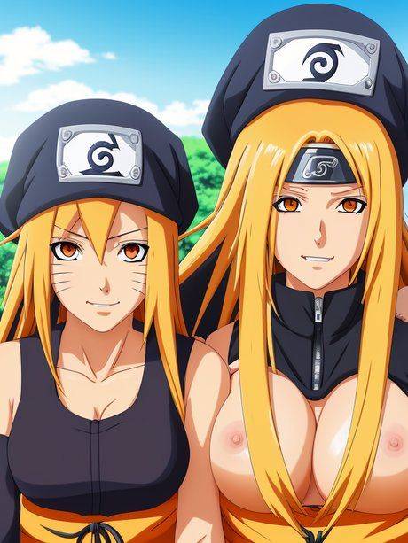 AI generated Hentai beauties unveiling their big boobs outdoors - #6