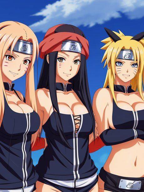 AI generated hentai babe Tsusone and other busty hotties reveal their tits - #3