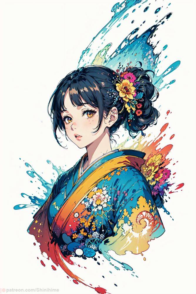 Waifus wearing kimono - #4