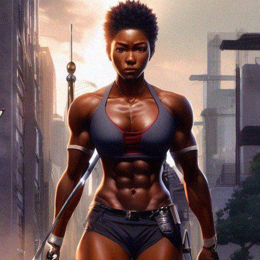 Ripped ebony women - #34