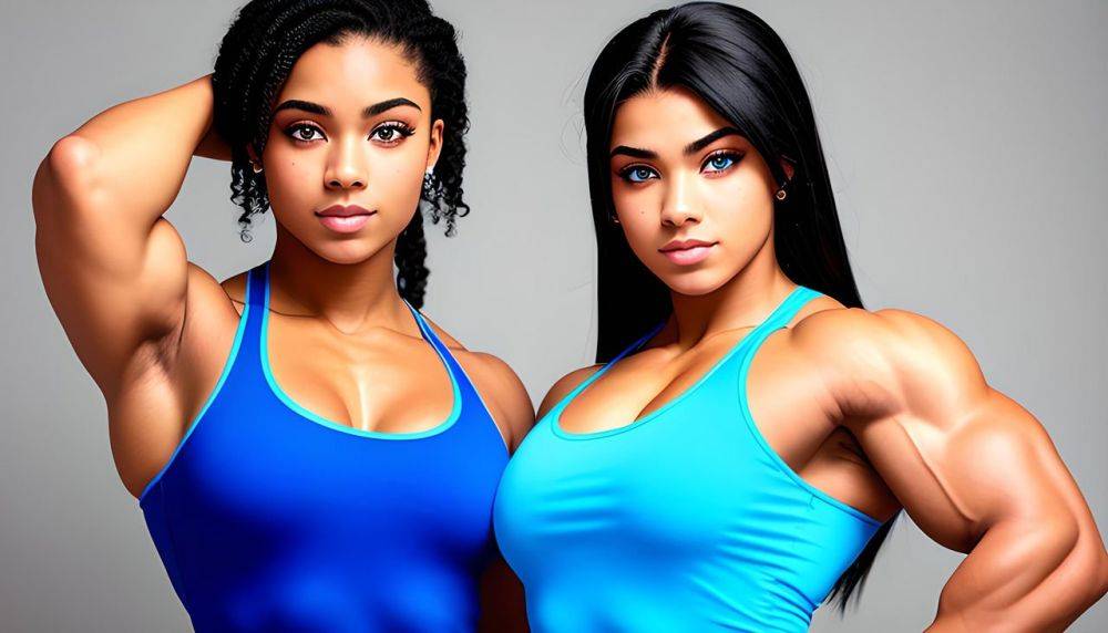 Ripped ebony women - #48
