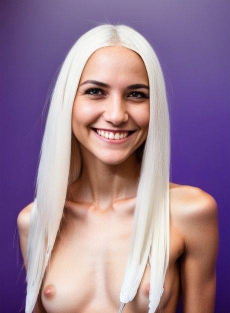 AI generated beauty Lucy Wintrot exposing her tiny tits and booty in a solo - #6