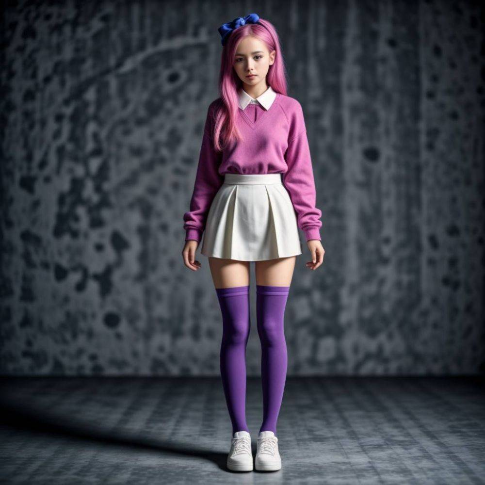 AI- thigh-high sexy colorful socks - #21
