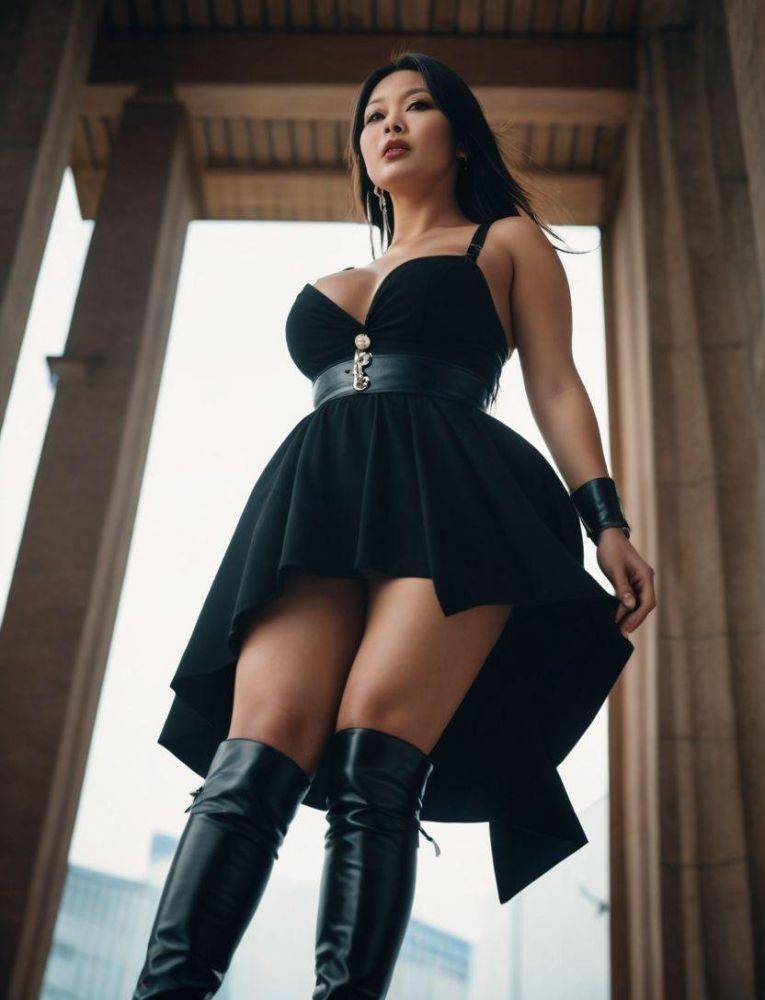 Asian women in leather clothes (AI generated) - #4