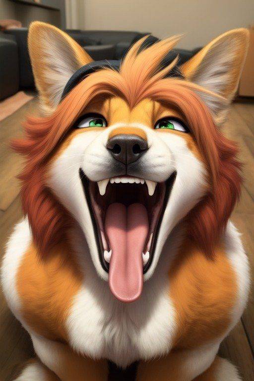 AI generated furry Ahegao - #10