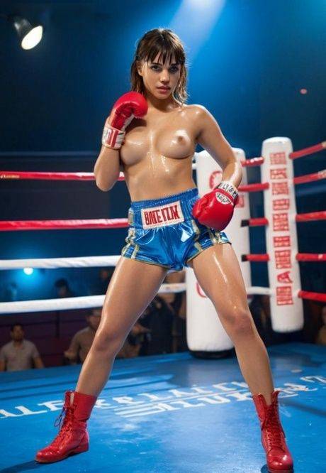 Pretty AI generated boxing babe shows her lovely tits and her sexy ass - #4