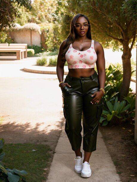 Voluptuous ebony AI generated beauty teasing with her amazing curves - #11