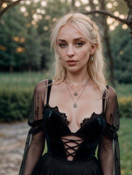 Petite AI generated babe Golist shows her perfect teen tits outdoors - #6