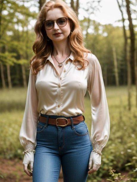 Beautiful AI generated babe Contadel shows her lovely tits outdoors - #9