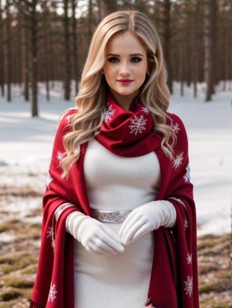 Beautiful AI generated babe Blonda shows her perfect tits outdoors - #4
