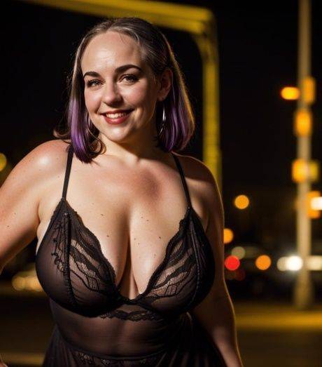 Gorgeous AI generated MILF Zivas teases with her massive breasts outdoors - #10