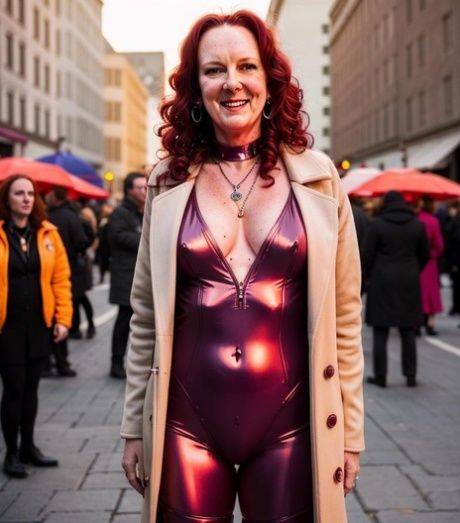 AI generated granny Micert shows her lovely tits in a sexy outdoor compilation - #7