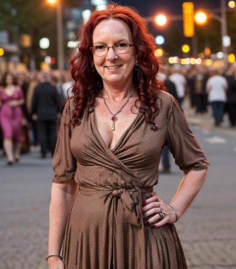 AI generated granny Micert shows her lovely tits in a sexy outdoor compilation - #6
