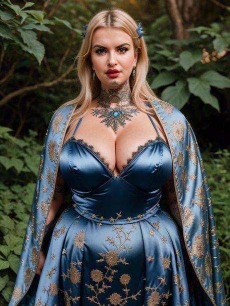 AI generated model Gavas shows her curves while posing naked & dressed up - #8