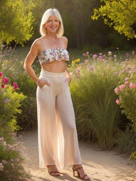 Hot AI generated blonde MILF flaunts her perfect tits in a sexy compilation - #3