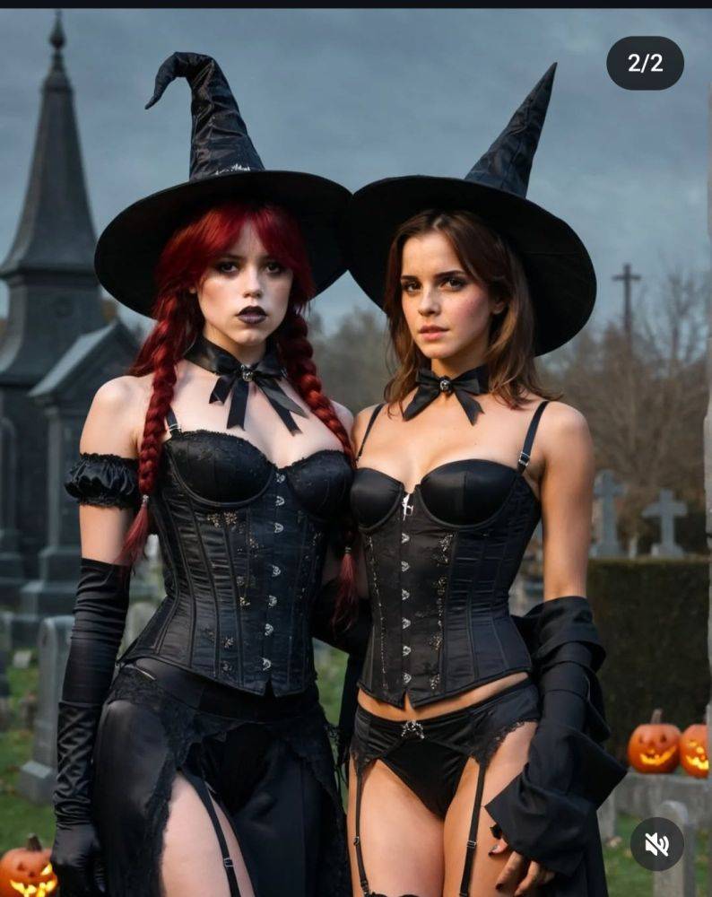 AI Jenna Ortega and Emma Watson Cum Tribute - #2