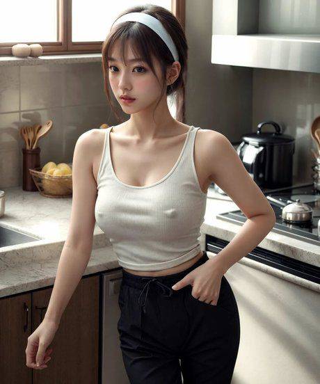 AI generated Asian beauties posing seductively in a compilation - #8