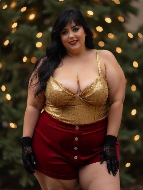 Obese brunette beauty is actually an AI generated computer model - #4