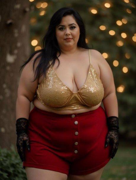 Obese brunette beauty is actually an AI generated computer model - #1