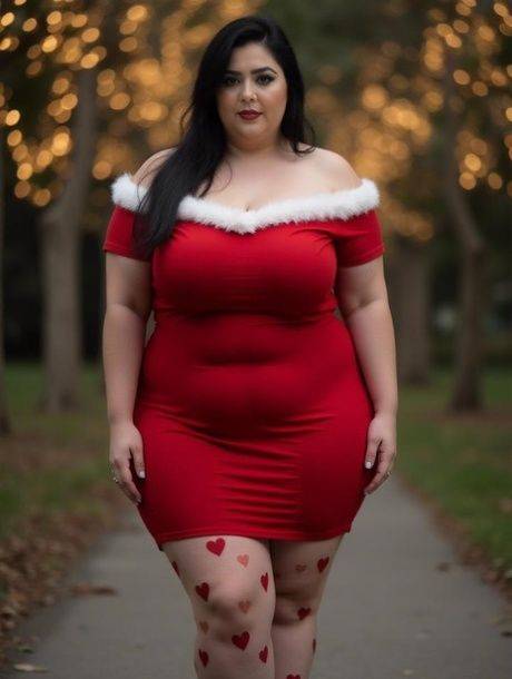 Obese brunette beauty is actually an AI generated computer model - #8