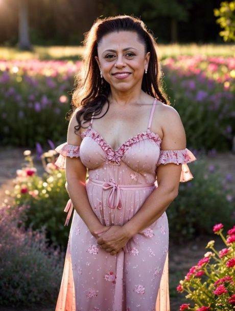 AI generated model Mimimas poses outdoors in the nude and fully clothed - #8