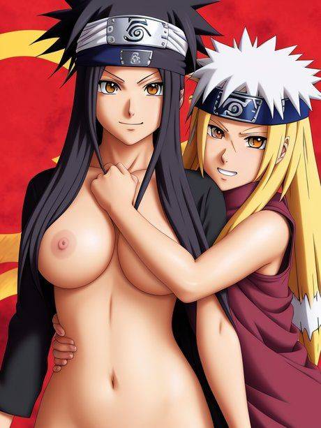 Hentai blonde Tsusone and her brunette friends tease with their huge juggs - #2
