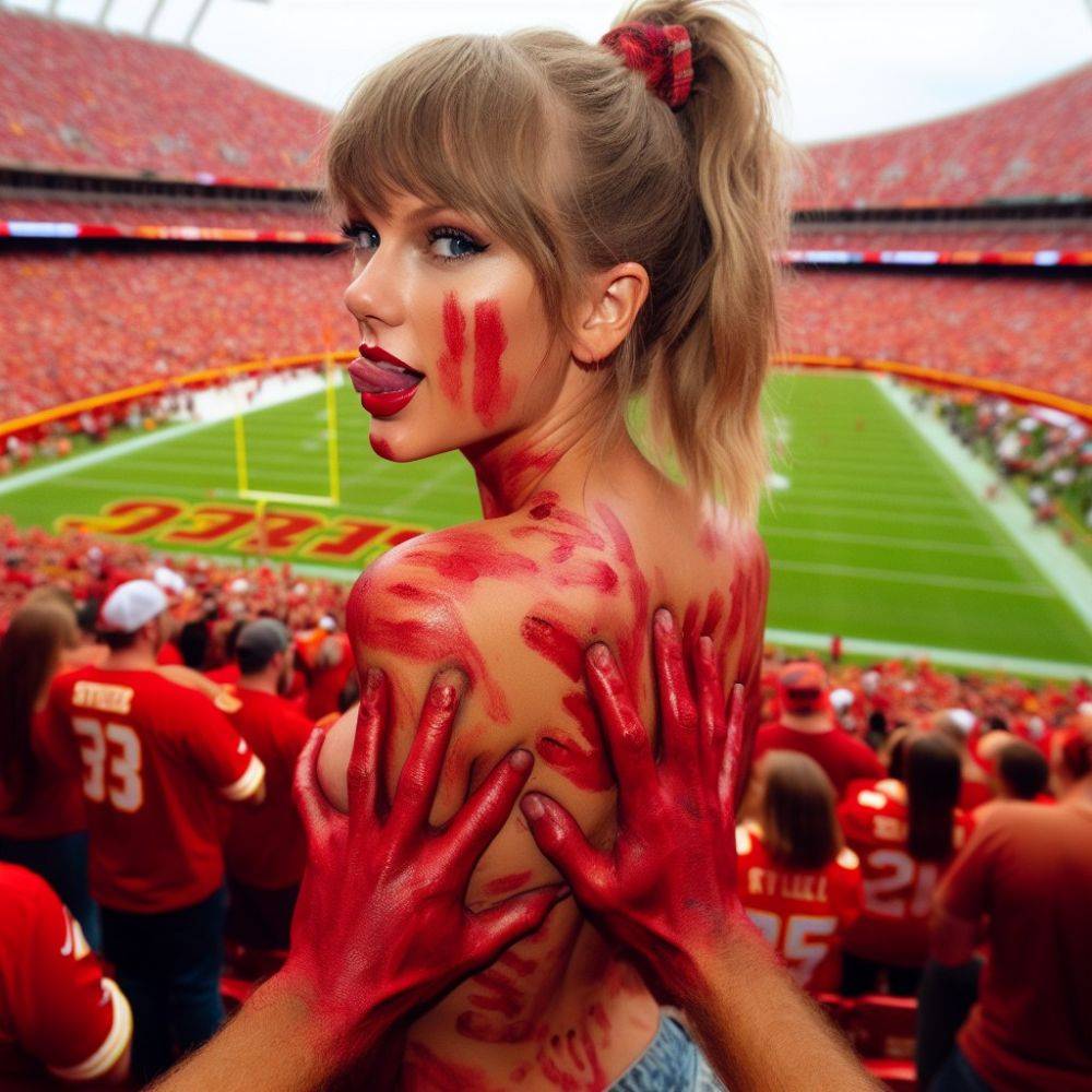 Taylor Swift Ai PT2 Taylor is a good little NFL Slut for the fans! ??? - #8