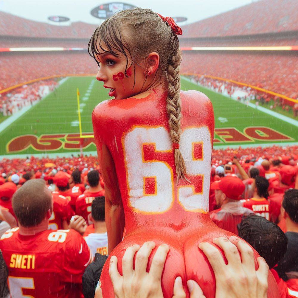 Taylor Swift Ai PT2 Taylor is a good little NFL Slut for the fans! ??? - #7