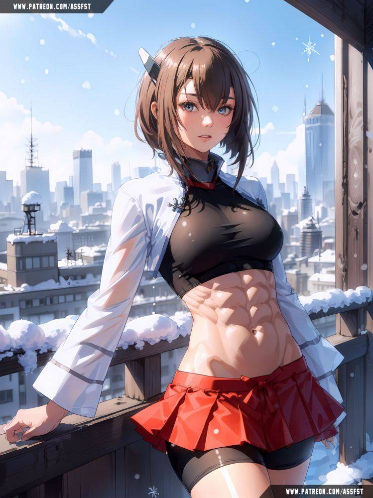 Taihou(大鳳) Muscle Growth AI Animation - #1