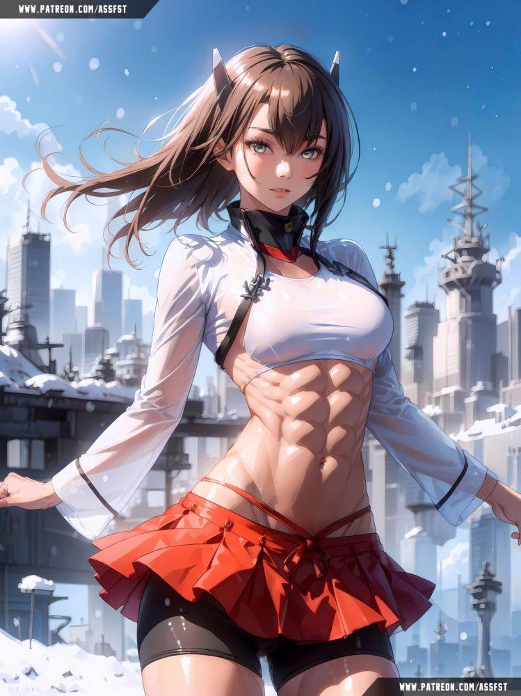 Taihou(大鳳) Muscle Growth AI Animation - #6
