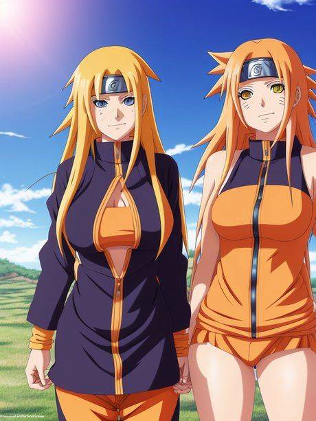 AI generated Hentai dolls strip and show off their big juggs outdoors - #9