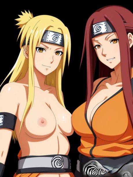 AI generated Hentai dolls strip and show off their big juggs outdoors - #4