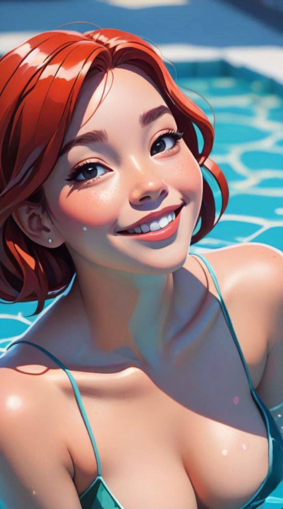 AI generated redhead anime Girls nude - #3