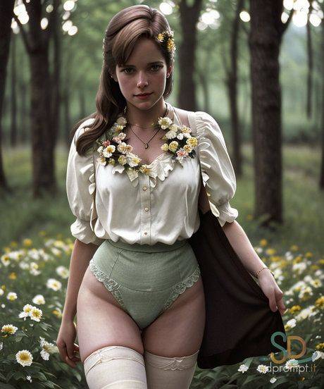 Sexy AI generated babe Midiwes exposes her attractive body in the woods - #4