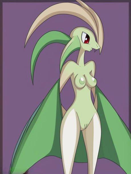 Alien-like anime Gardevoir shows off her perfect tits & her thin waist - #4